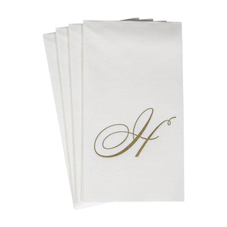 Caspari White Pearl-Paper Linen Guest Towels Airlaid - 12 In 2900GG