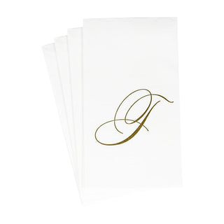 Caspari White Pearl-Paper Linen Guest Towels Airlaid - 12 In 2900GG