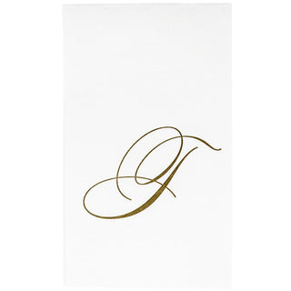 Caspari White Pearl-Paper Linen Guest Towels Airlaid - 12 In 2900GG