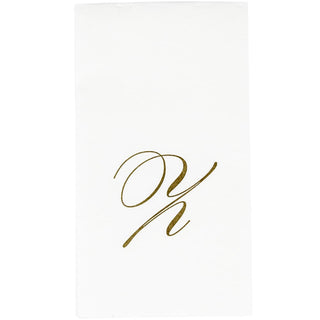 Caspari White Pearl-Paper Linen Guest Towels Airlaid - 12 In 2900GG