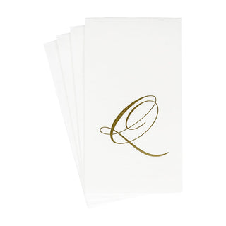 Caspari White Pearl-Paper Linen Guest Towels Airlaid - 12 In 2900GG