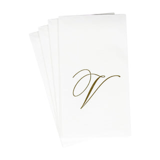 Caspari White Pearl-Paper Linen Guest Towels Airlaid - 12 In 2900GG