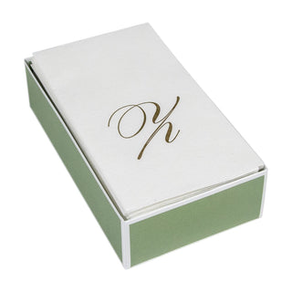 Caspari White Pearl-Paper Linen Guest Towels Airlaid - 12 In 2900GG