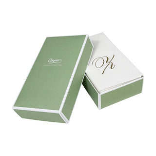 Caspari White Pearl-Paper Linen Guest Towels Airlaid - 12 In 2900GG