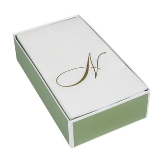 Caspari White Pearl-Paper Linen Guest Towels Airlaid - 12 In 2900GG