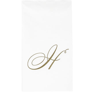Caspari White Pearl-Paper Linen Napkin Airlaid Guest-Signature 24In 2900GG.H