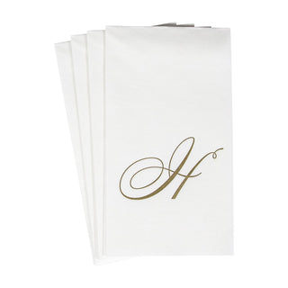 Caspari White Pearl-Paper Linen Napkin Airlaid Guest-Signature 24In 2900GG.H