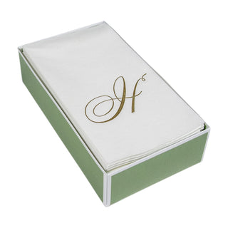 Caspari White Pearl-Paper Linen Napkin Airlaid Guest-Signature 24In 2900GG.H