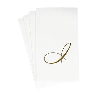 Caspari White Pearl-Paper Linen Napkin Airlaid Guest-Signature 24In 2900GG.I