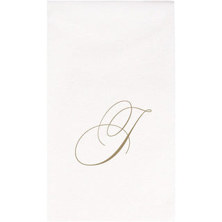 Caspari White Pearl-Paper Linen Napkin Airlaid Guest-Signature 24In 2900GG.J