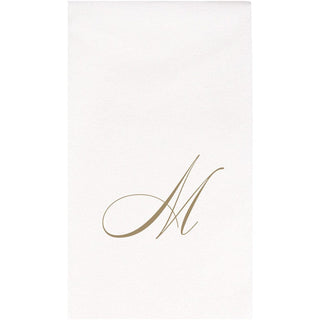 Caspari White Pearl-Paper Linen Napkin Airlaid Guest-Signature 24In 2900GG.M