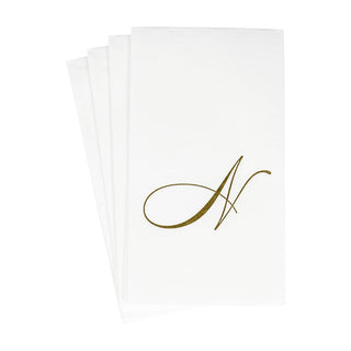 Caspari White Pearl-Paper Linen Napkin Airlaid Guest-Signature 24In 2900GG.N