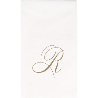 Caspari White Pearl-Paper Linen Napkin Airlaid Guest-Signature 24In 2900GG.R