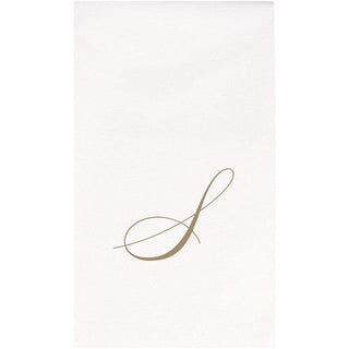 Caspari White Pearl-Paper Linen Napkin Airlaid Guest-Signature 24In 2900GG.S