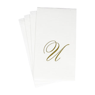 Caspari White Pearl-Paper Linen Napkin Airlaid Guest-Signature 24In 2900GG.U