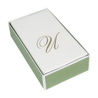 Caspari White Pearl-Paper Linen Napkin Airlaid Guest-Signature 24In 2900GG.U