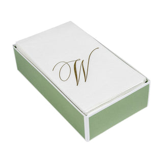 Caspari White Pearl-Paper Linen Napkin Airlaid Guest-Signature 24In 2900GG.W
