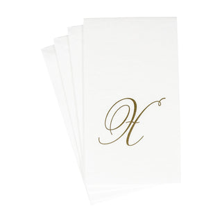 Caspari White Pearl-Paper Linen Napkin Airlaid Guest-Signature 24In 2900GG.X