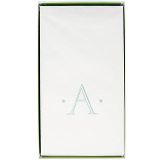 Caspari Caspari Antique Initial-Robin's Egg Paper Linen Boxed Guest Towel 24-In 2901GG.A