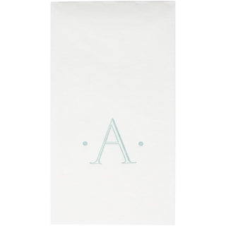 Caspari Caspari Antique Initial-Robin's Egg Paper Linen Boxed Guest Towel 24-In 2901GG.A