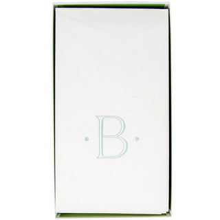 Caspari Caspari Antique Initial-Robin's Egg Paper Linen Boxed Guest Towel 24-In 2901GG.B
