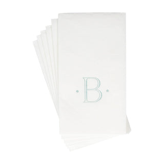 Caspari Caspari Antique Initial-Robin's Egg Paper Linen Boxed Guest Towel 24-In 2901GG.B