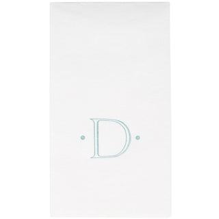 Caspari Caspari Antique Initial-Robin's Egg Paper Linen Boxed Guest Towel 24-In 2901GG.D