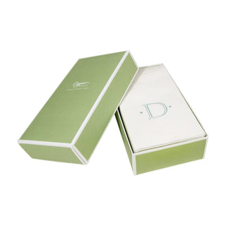 Caspari Caspari Antique Initial-Robin's Egg Paper Linen Boxed Guest Towel 24-In 2901GG.D