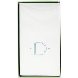 Caspari Caspari Antique Initial-Robin's Egg Paper Linen Boxed Guest Towel 24-In 2901GG.D