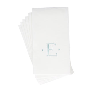 Caspari Caspari Antique Initial-Robin's Egg Paper Linen Boxed Guest Towel 24-In 2901GG.E