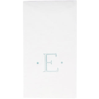 Caspari Caspari Antique Initial-Robin's Egg Paper Linen Boxed Guest Towel 24-In 2901GG.E
