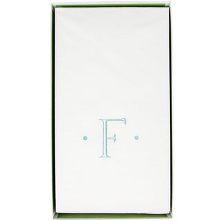 Caspari Caspari Antique Initial-Robin's Egg Paper Linen Boxed Guest Towel 24-In 2901GG.F