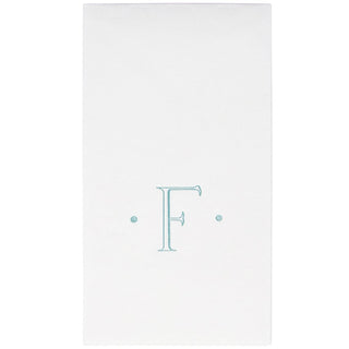 Caspari Caspari Antique Initial-Robin's Egg Paper Linen Boxed Guest Towel 24-In 2901GG.F