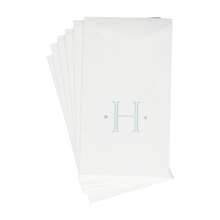 Caspari Caspari Antique Initial-Robin's Egg Paper Linen Boxed Guest Towel 24-In 2901GG.H