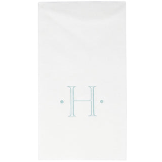 Caspari Caspari Antique Initial-Robin's Egg Paper Linen Boxed Guest Towel 24-In 2901GG.H