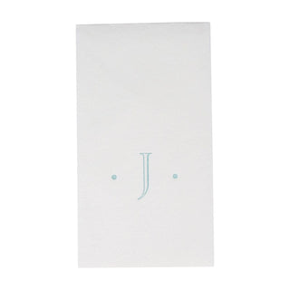 Caspari Caspari Antique Initial-Robin's Egg Paper Linen Boxed Guest Towel 24-In 2901GG.J