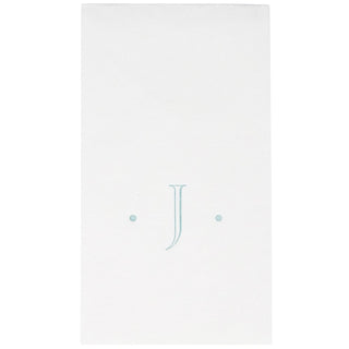 Caspari Caspari Antique Initial-Robin's Egg Paper Linen Boxed Guest Towel 24-In 2901GG.J