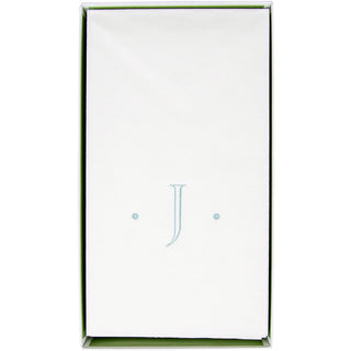 Caspari Caspari Antique Initial-Robin's Egg Paper Linen Boxed Guest Towel 24-In 2901GG.J