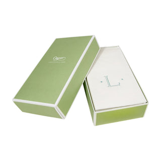 Caspari Caspari Antique Initial-Robin's Egg Paper Linen Boxed Guest Towel 24-In 2901GG.L