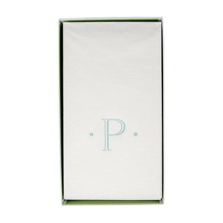 Caspari Caspari Antique Initial-Robin's Egg Paper Linen Boxed Guest Towel 24-In 2901GG.P