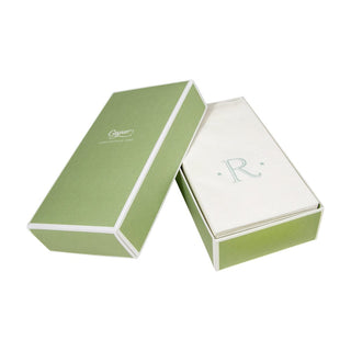 Caspari Caspari Antique Initial-Robin's Egg Paper Linen Boxed Guest Towel 24-In 2901GG.R