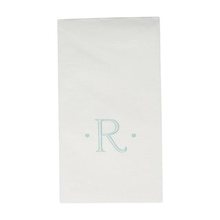 Caspari Caspari Antique Initial-Robin's Egg Paper Linen Boxed Guest Towel 24-In 2901GG.R