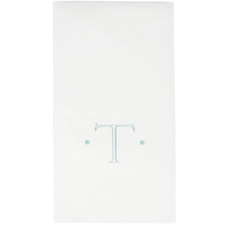 Caspari Caspari Antique Initial-Robin's Egg Paper Linen Boxed Guest Towel 24-In 2901GG.T