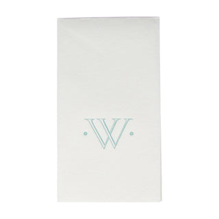 Caspari Caspari Antique Initial-Robin's Egg Paper Linen Boxed Guest Towel 24-In 2901GG.W