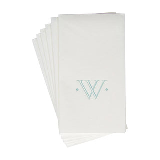 Caspari Caspari Antique Initial-Robin's Egg Paper Linen Boxed Guest Towel 24-In 2901GG.W