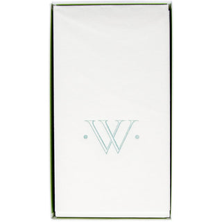 Caspari Caspari Antique Initial-Robin's Egg Paper Linen Boxed Guest Towel 24-In 2901GG.W