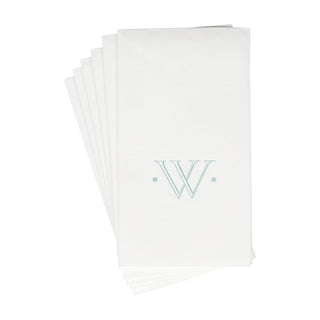 Caspari Caspari Antique Initial-Robin's Egg Paper Linen Boxed Guest Towel 24-In 2901GG.W
