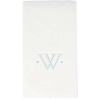 Caspari Caspari Antique Initial-Robin's Egg Paper Linen Boxed Guest Towel 24-In 2901GG.W