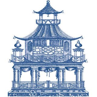 Caspari Chinoiserie Toile Pagoda Hardback Placemat - 1 count 3022PMS