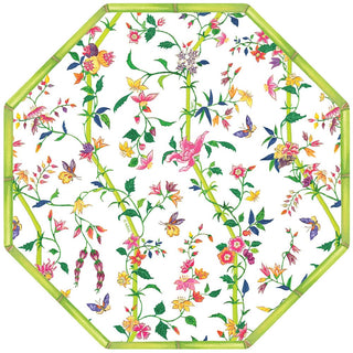 Caspari Sprigged Silk White Hardback Placemat - 1 count 3068PMS